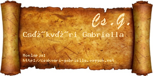 Csákvári Gabriella névjegykártya